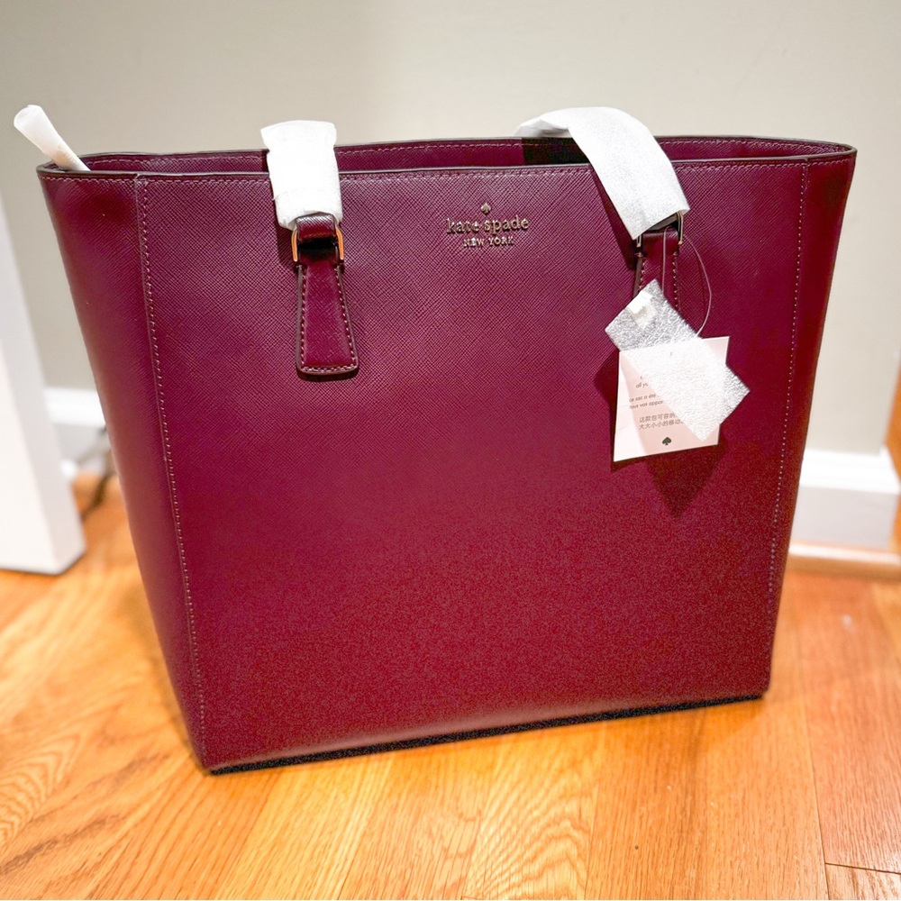 NWT Kate Spade Laptop Tote - Saffiano Leather - Deep Berry
